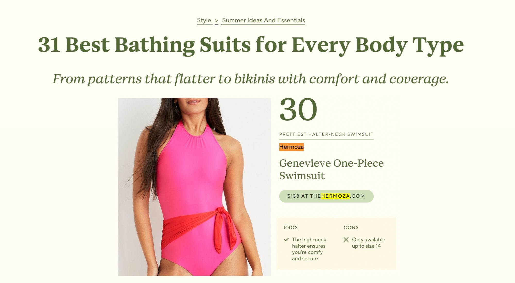 Hermoza is Featured in Oprah Daily's Best Swimsuits