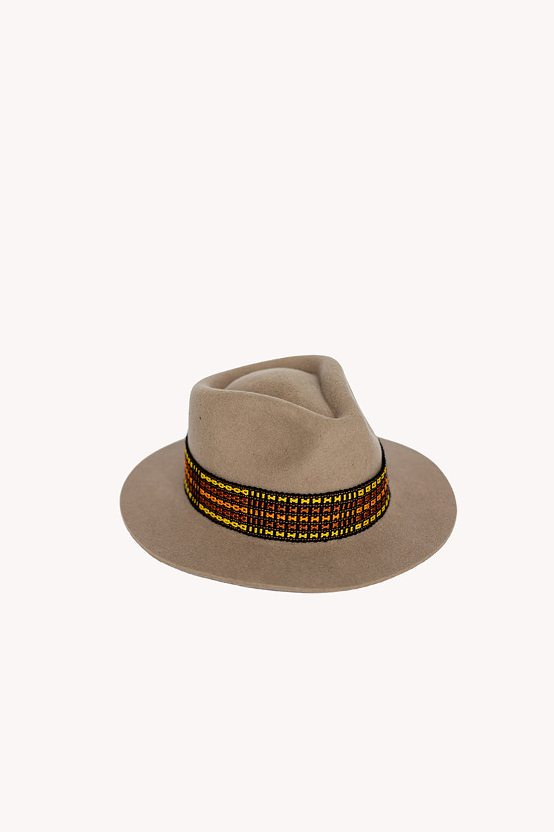 Beige Fedora Hat by Andeana Hats