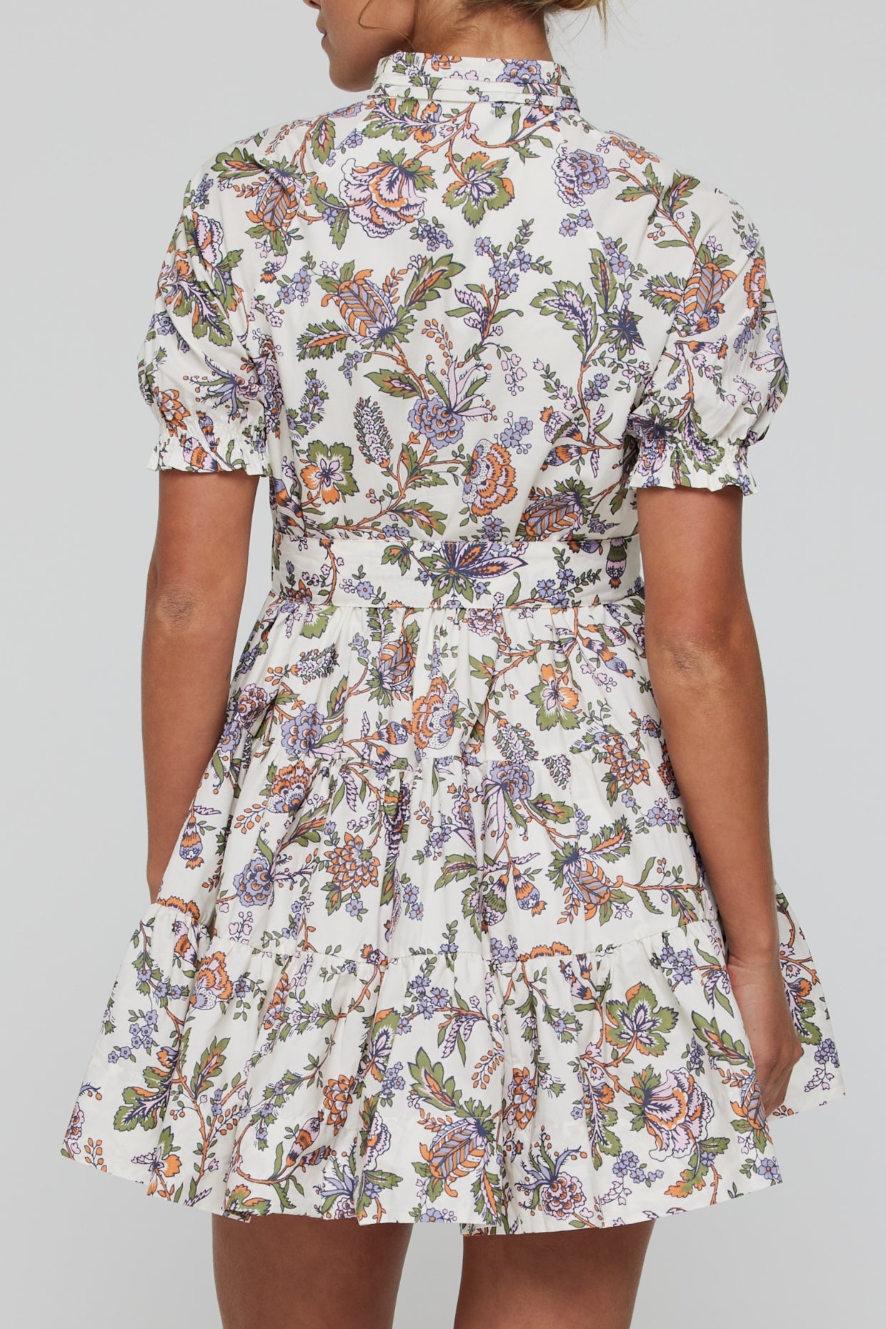 Favorite Louisa Belted Tunic Mini Dress in Floral by Hermoza
