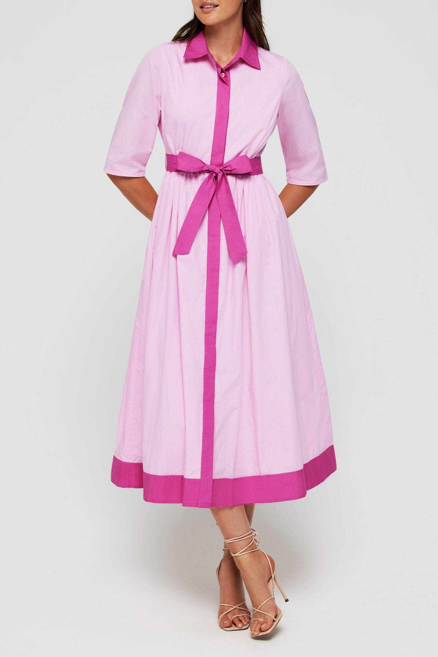 Favorite Francesca Collared Belted Maxi Dress by Hermoza