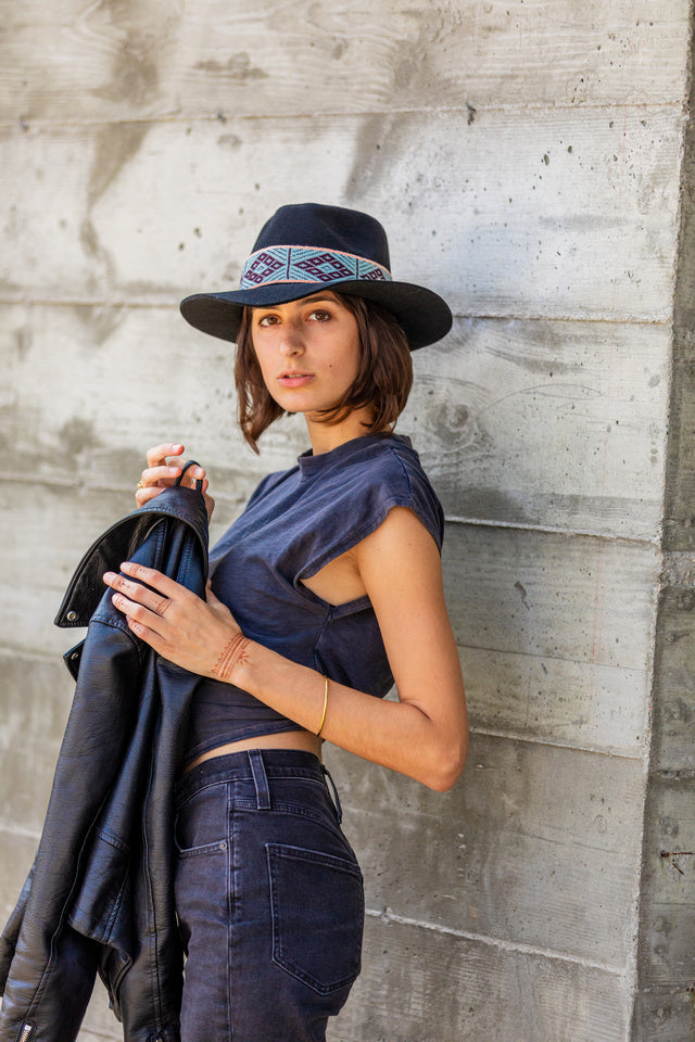 Black Fedora Hat by Andeana Hats