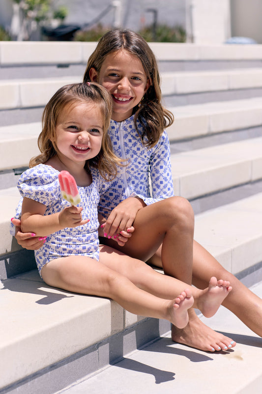 Little Delilah One-Piece Swimsuit in Santorini Dots