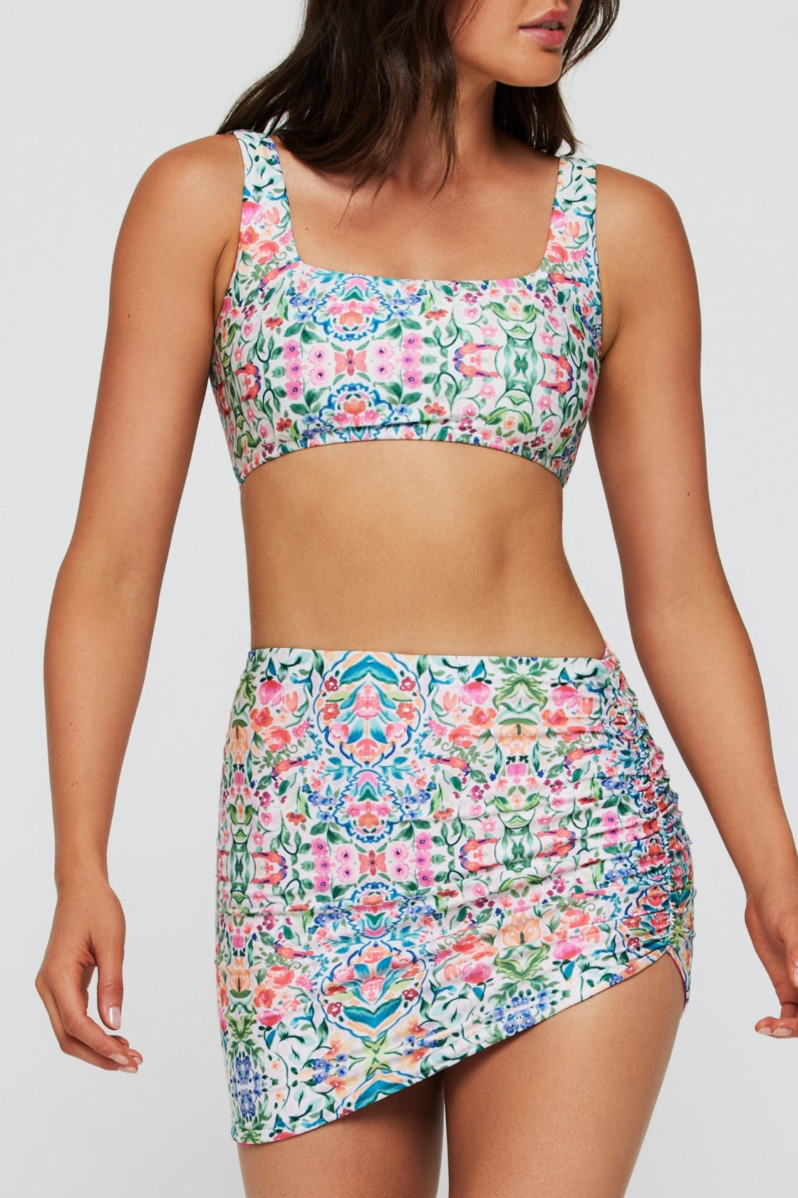 Best Seller Ellen Ruched Reversible Swim Skirt by Hermoza