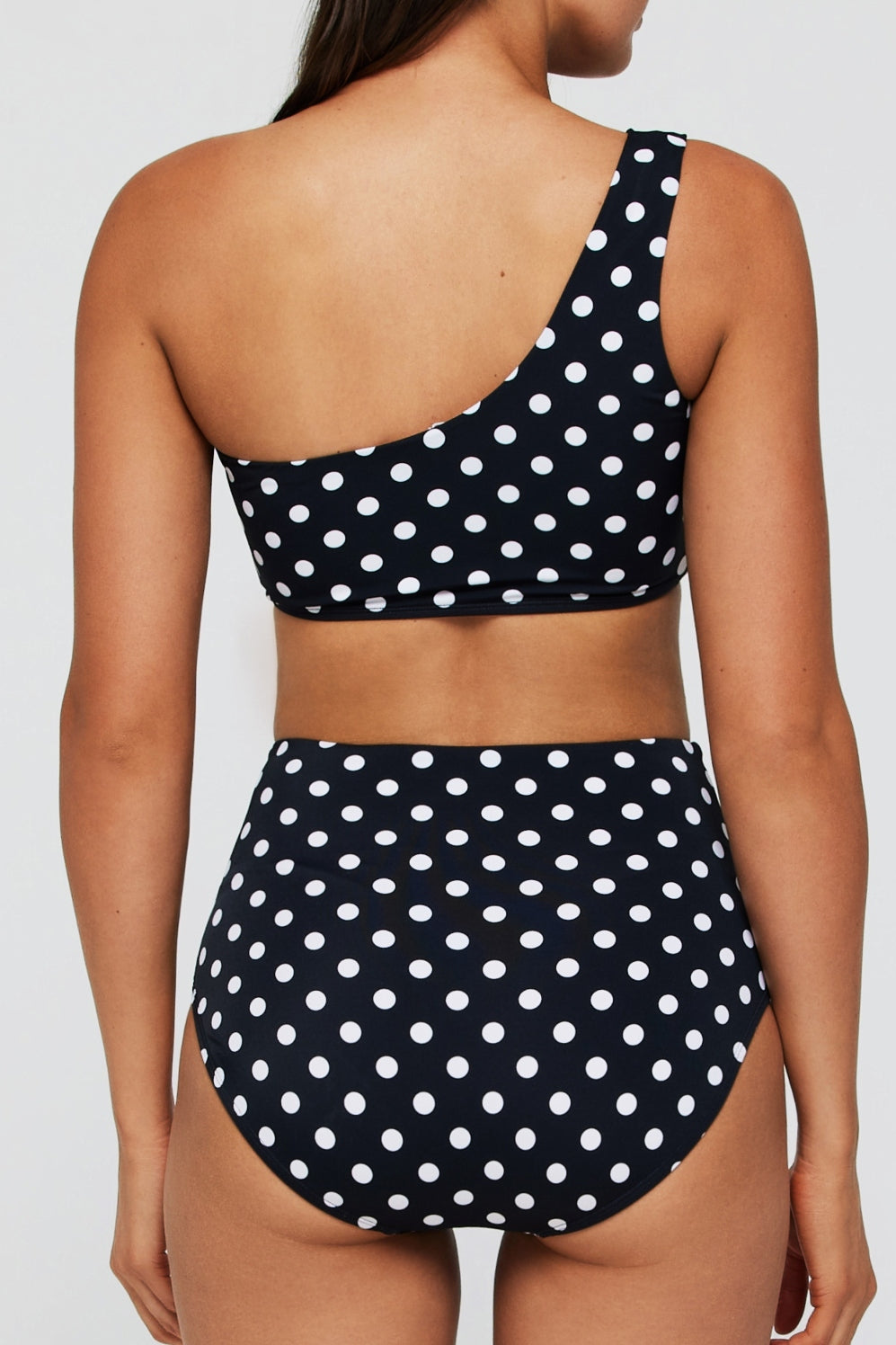 Favorite Gianna One Shoulder Two-Piece Bikini Top in Polka Dot by Hermoza