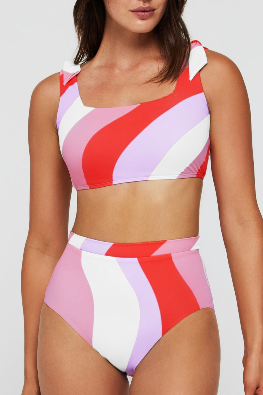 Best Seller Lauren Square Neck Two-Piece Bikini Top in Pucci by Hermoza