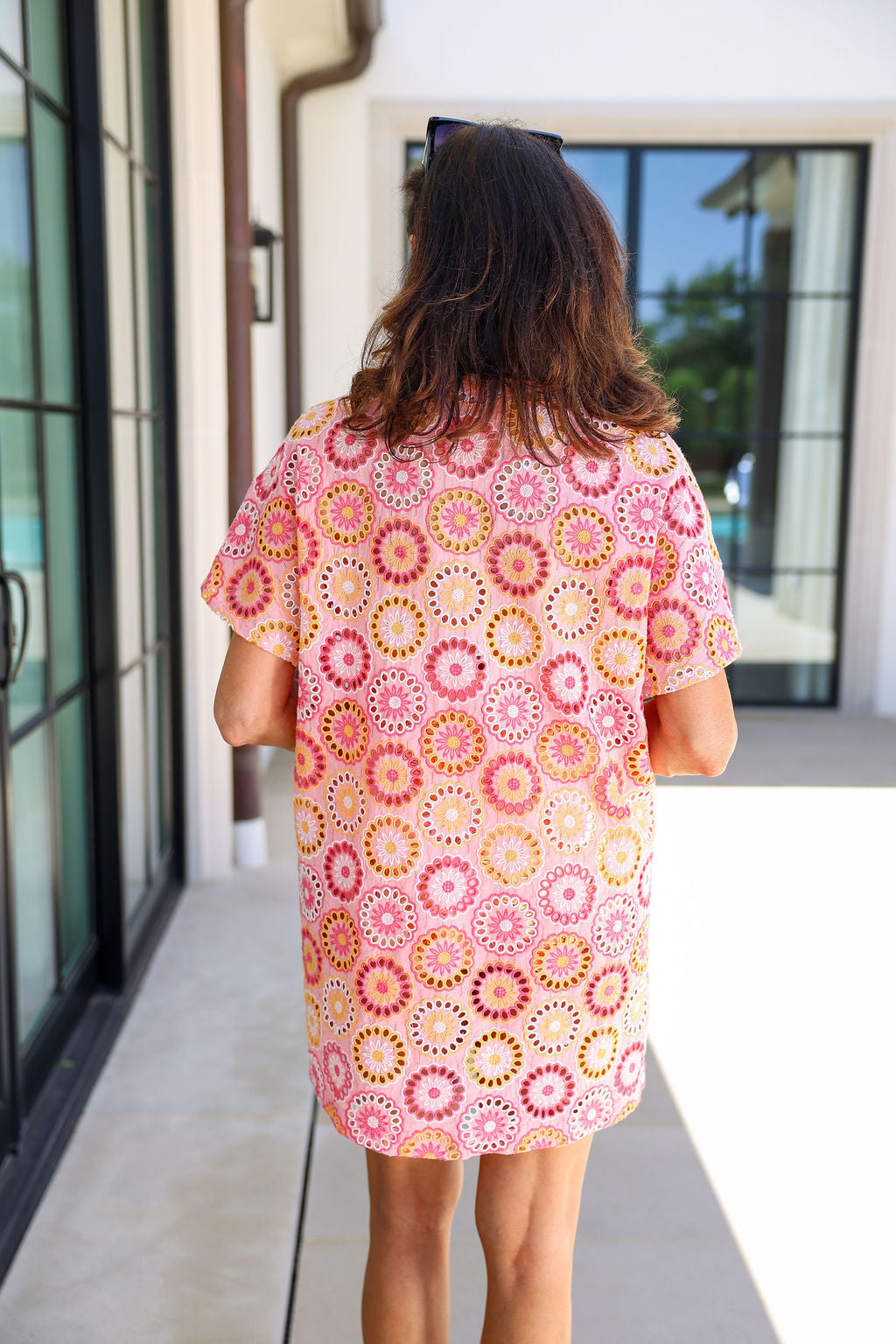 Daphne Tunic Dress in Coral Multi - PREORDER