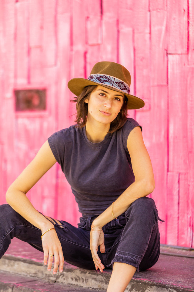 Chestnut Fedora Hat by Andeana Hats