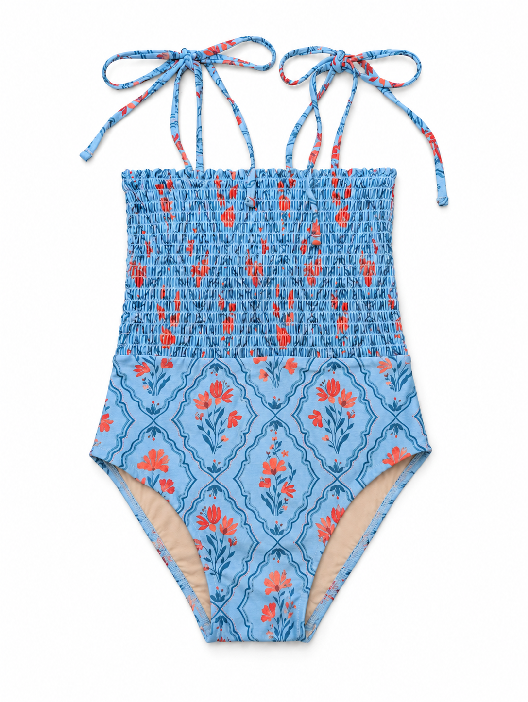Little Ellie Smocked One Piece in Wallpaper Wonder