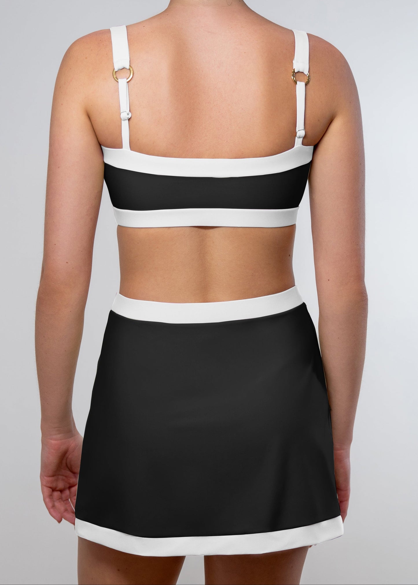 Elise Swim Skirt in Black & White