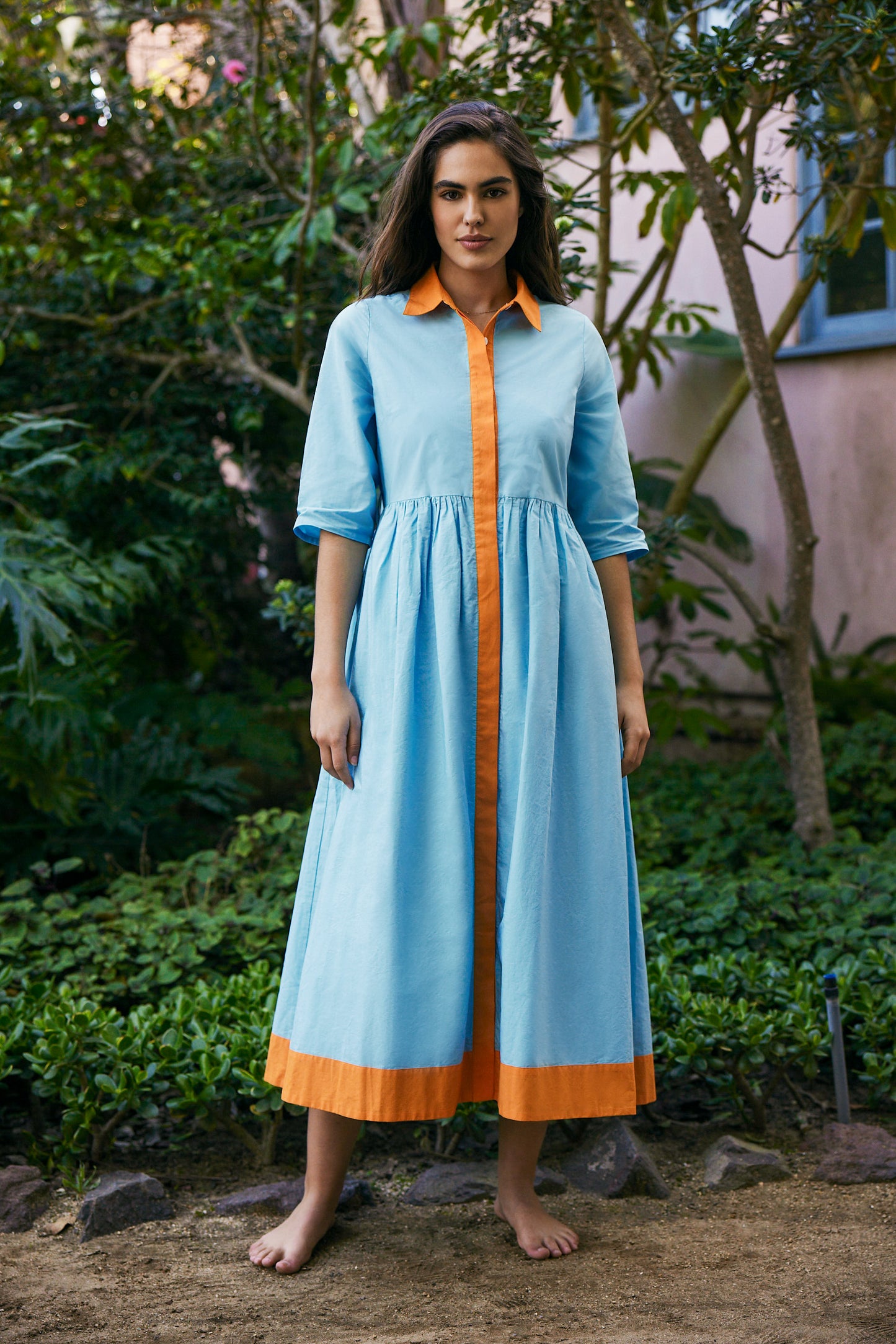 Favorite Francesca Collared Belted Maxi Dress by Hermoza