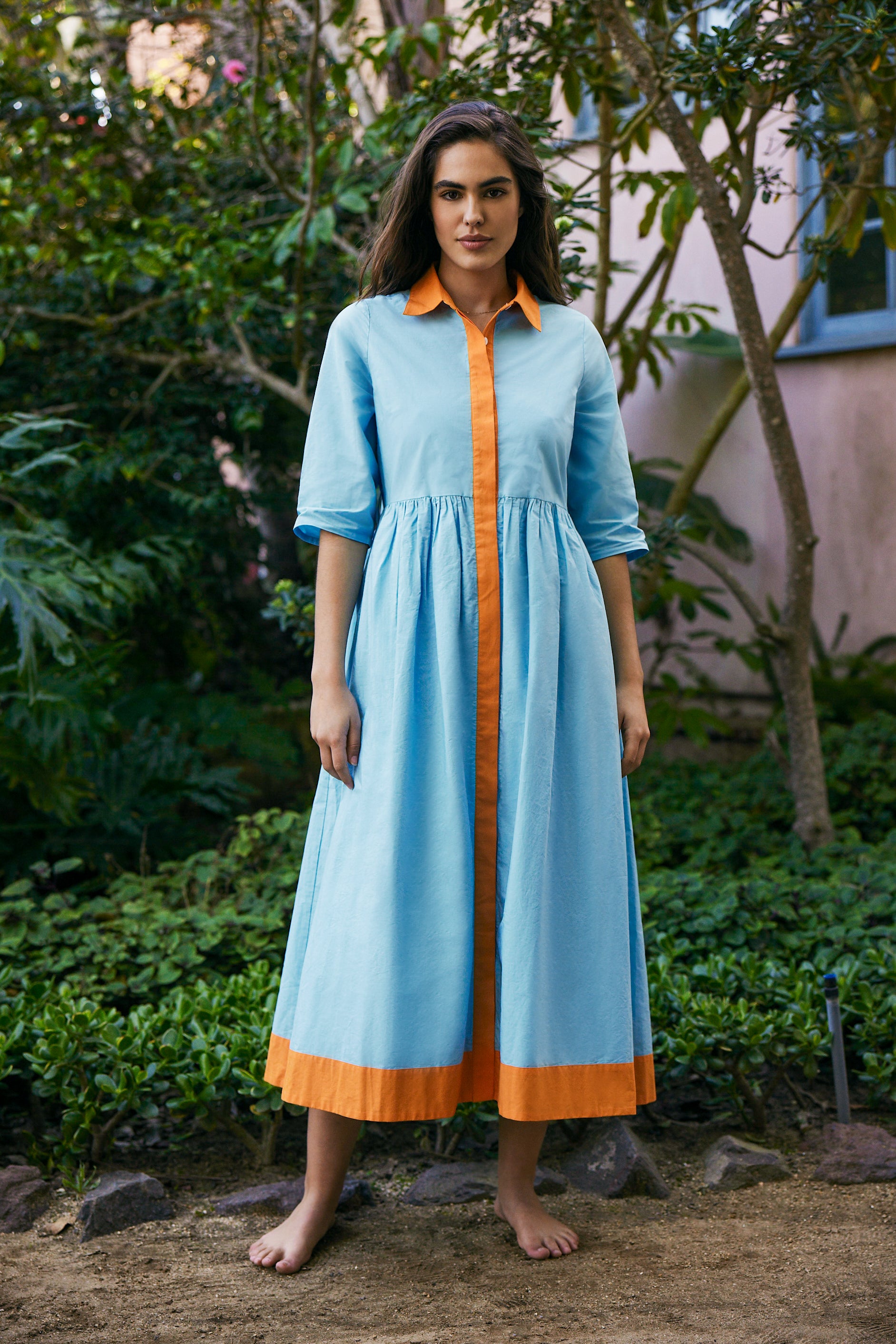 Favorite Francesca Collared Belted Maxi Dress by Hermoza