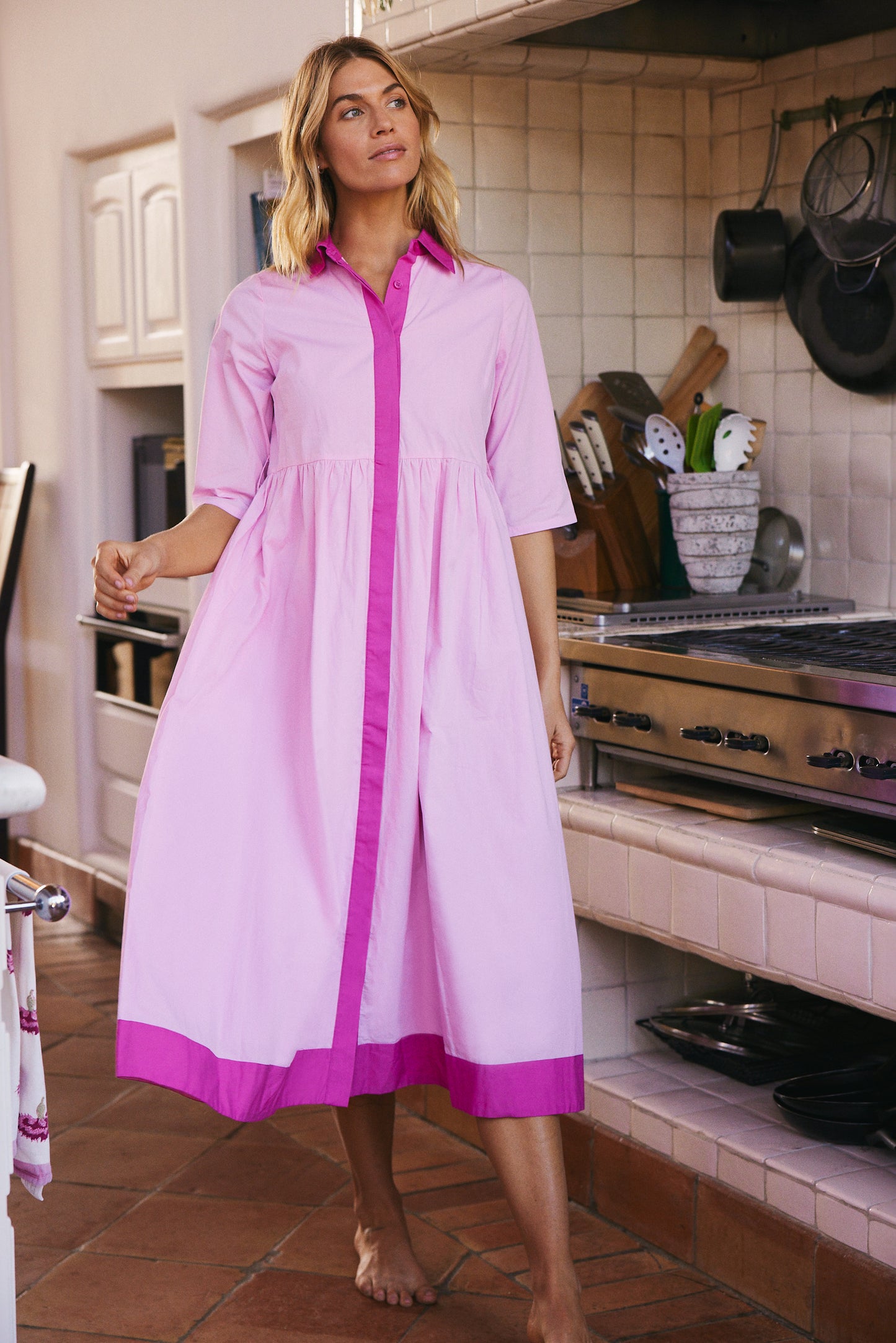 Favorite Francesca Collared Belted Maxi Dress by Hermoza