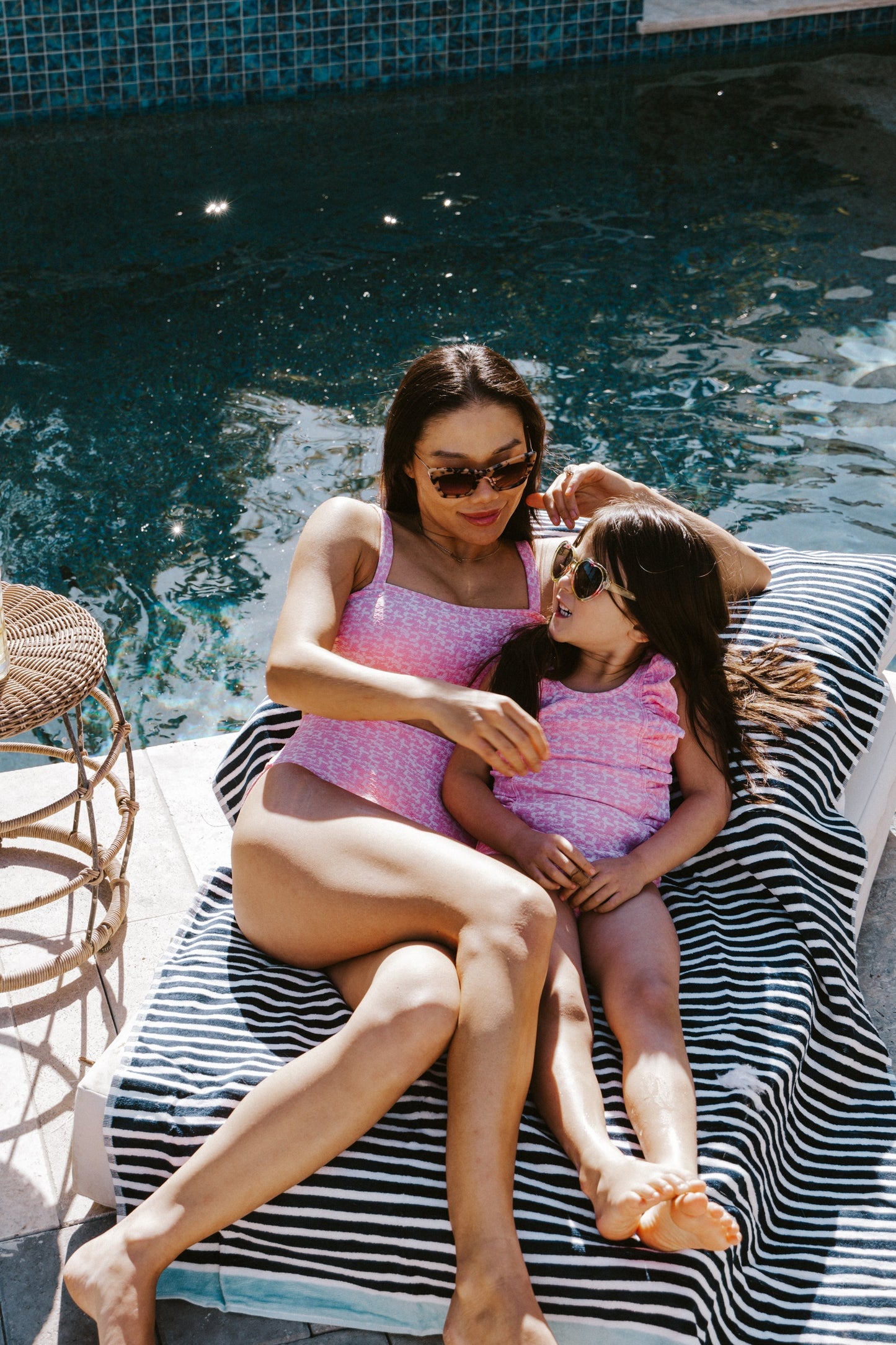 Favorite Little Adriana Ruffle One-Piece Swimsuit in Coral Weave by Hermoza