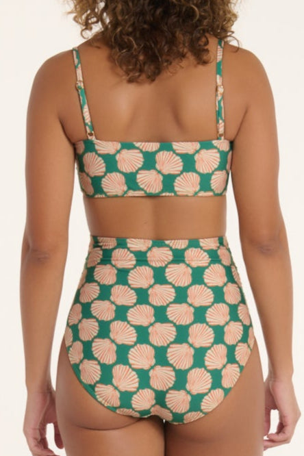 New in Andrea Scoop Neck Bikini Top in Green by Hermoza