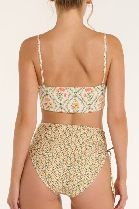 New Product Paloma Scoop Neck Reversible Top in Ditsy and Tile Floral by Hermoza