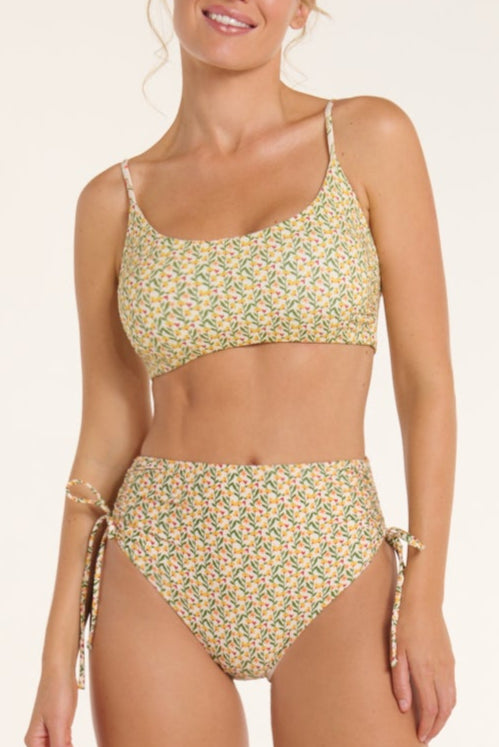 New Product Paloma Scoop Neck Reversible Top in Ditsy and Tile Floral by Hermoza