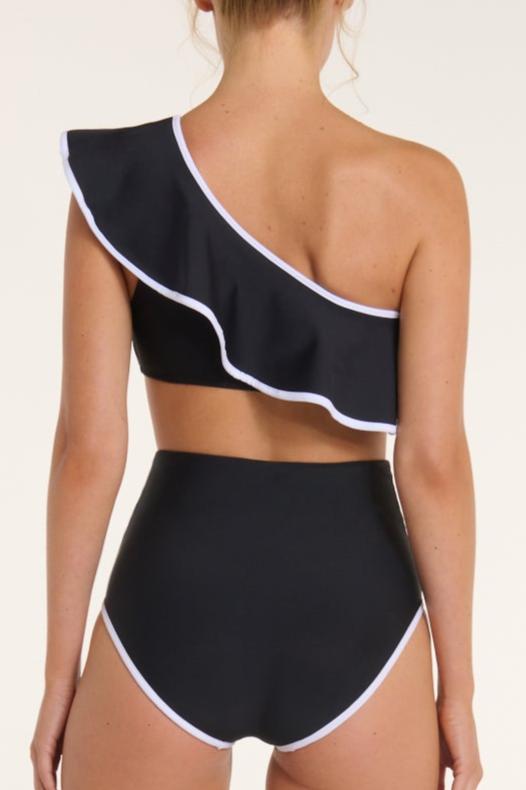 Favorite Vanessa One Shoulder Ruffle Two-Piece Bikini Top by Hermoza