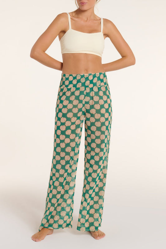 New in Nora High-waisted Pants Cover-up in Green by Hermoza