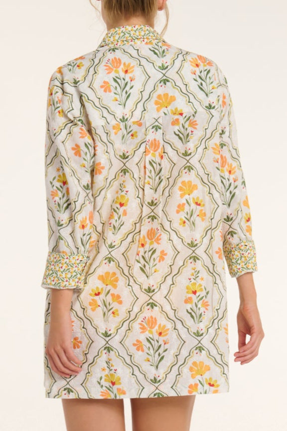 New Product Marie Button Front Collared Shirt Dress by Hermoza