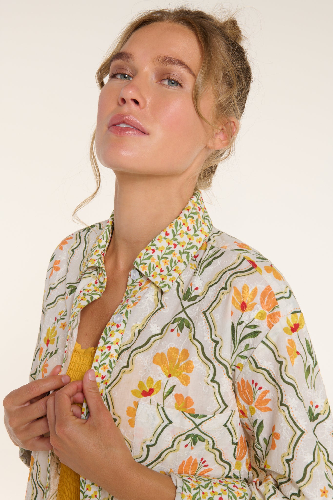 New Product Marie Button Front Collared Shirt Dress by Hermoza