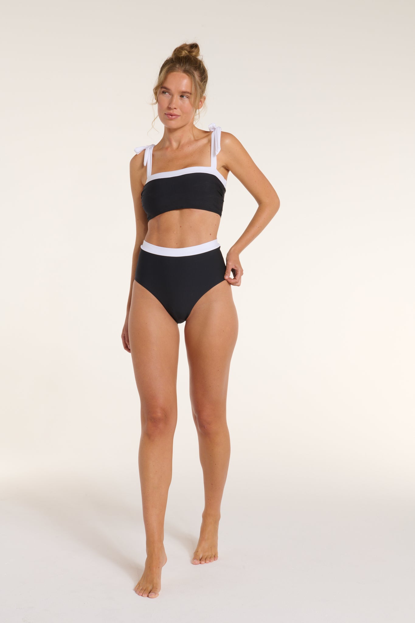 Best Seller Becca Tie Strap Two-Piece Bikini Top by Hermoza