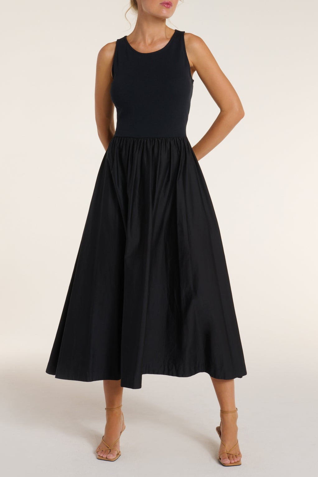 New in Penelope Sleeveless Maxi Dress in Black Beauty by Hermoza
