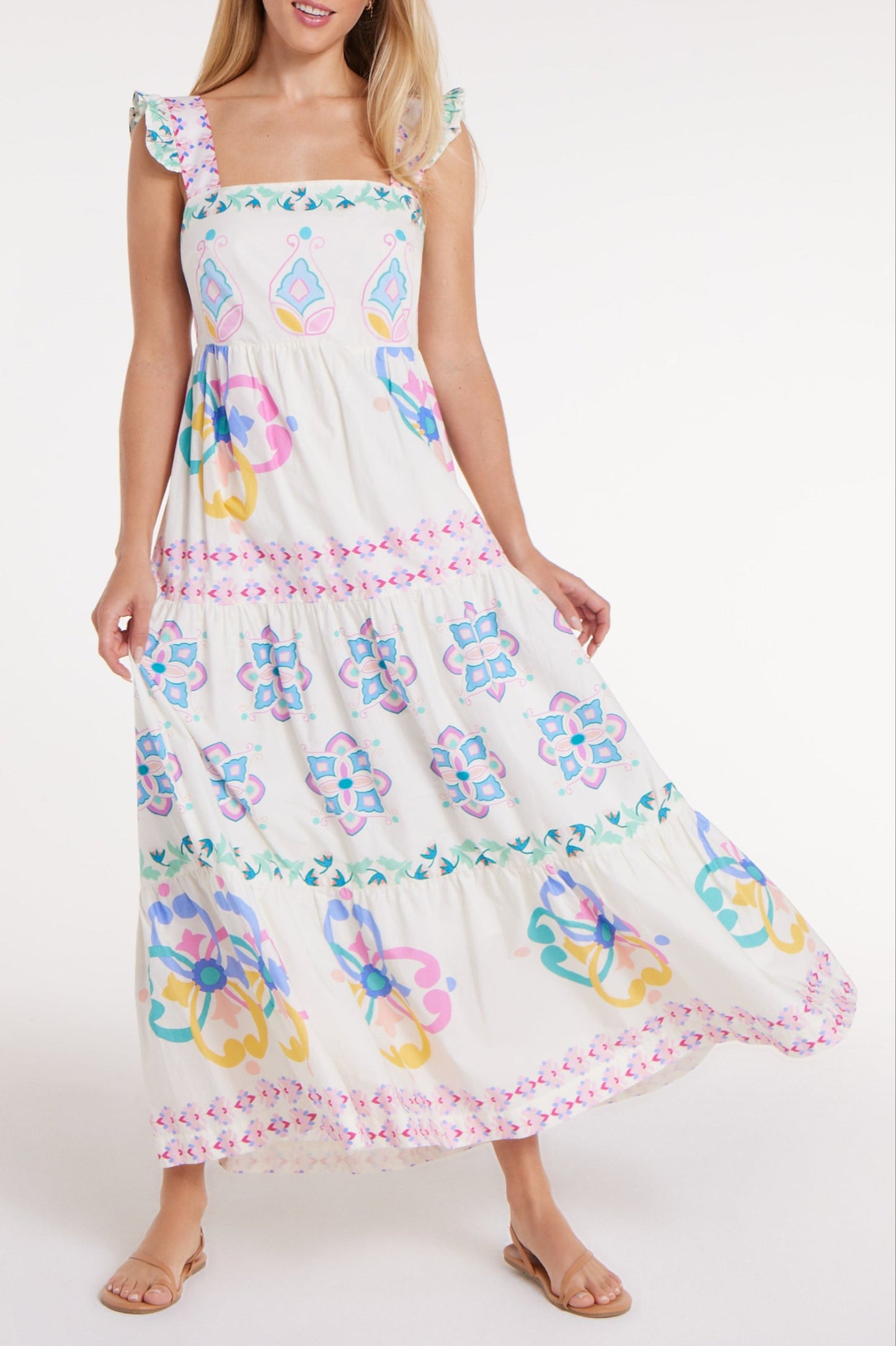 New Product Olivia Dress in Graceful Garlands by Hermoza