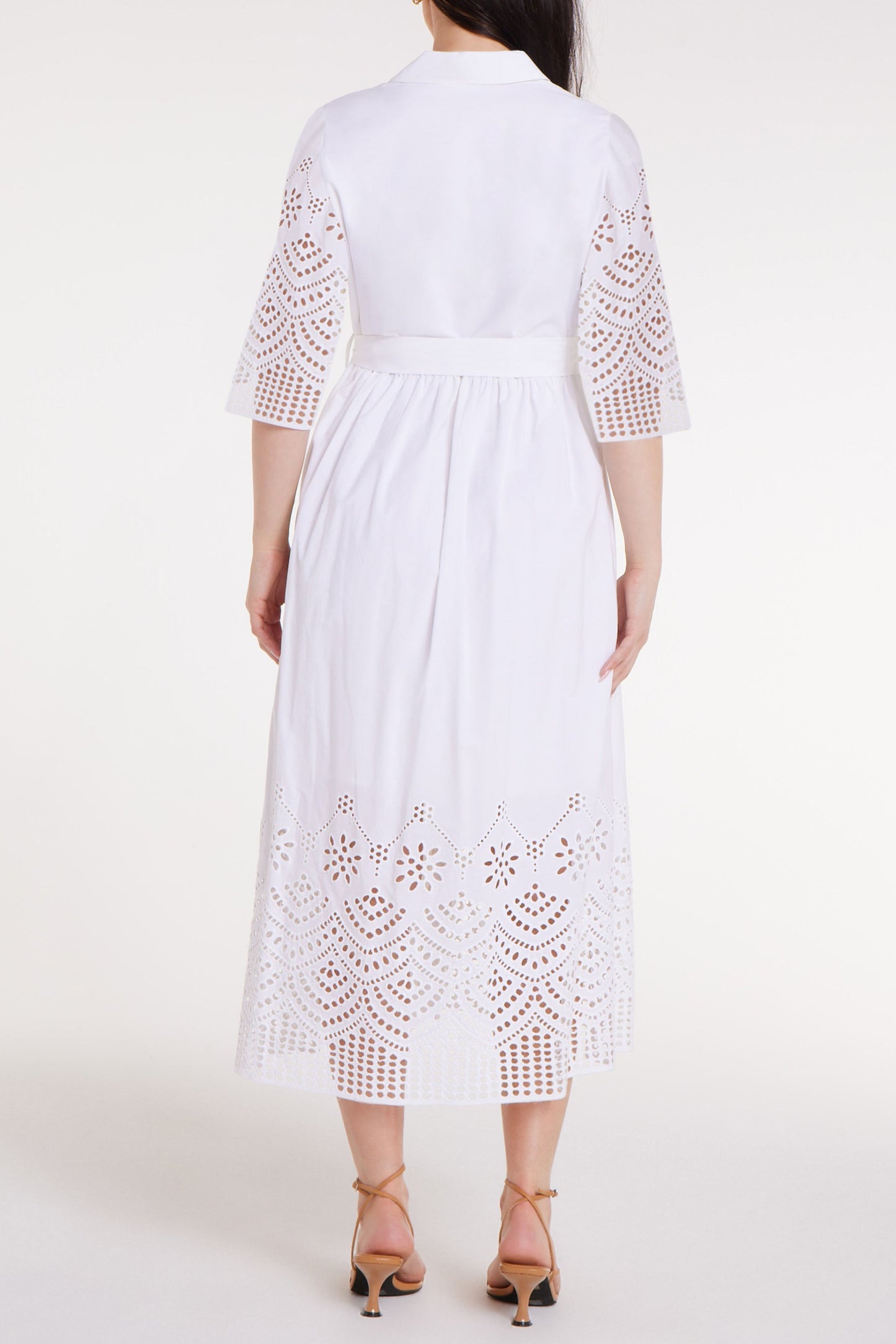 Back in Francesca Dress in White Eyelet by Hermoza