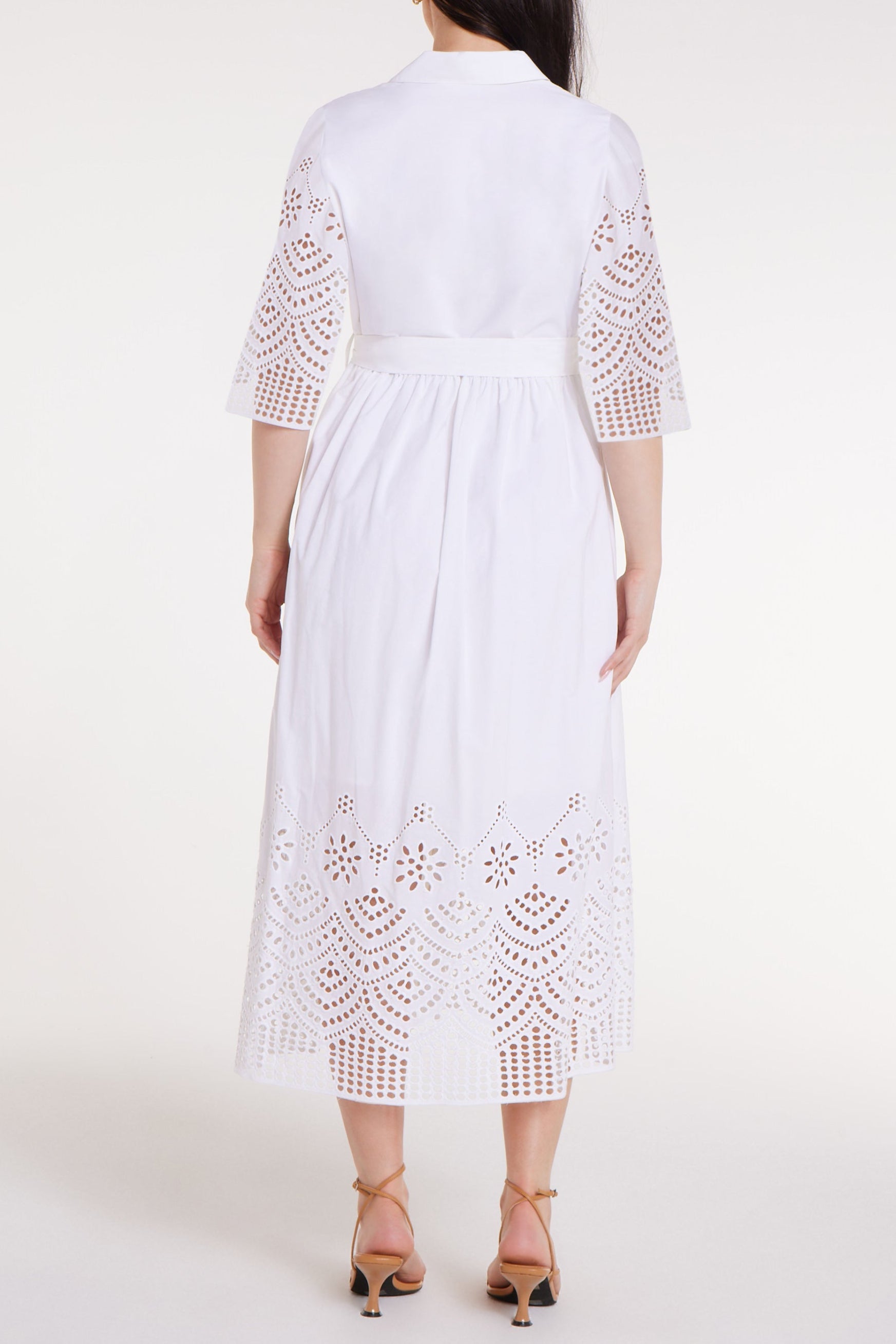 Back in Francesca Dress in White Eyelet by Hermoza