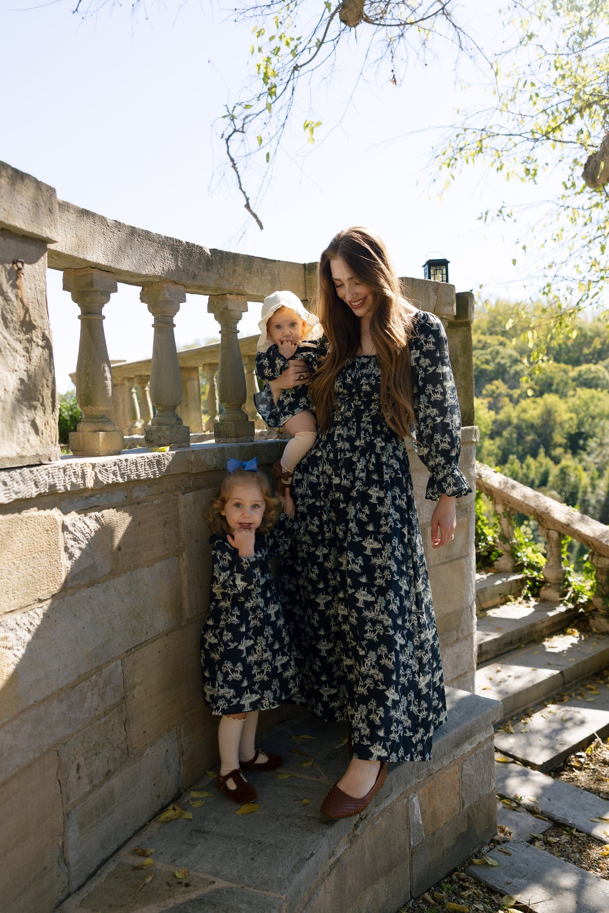 Anastasia Cotton Voile Puff Sleeve Midi Dress in Enchanted Meadow