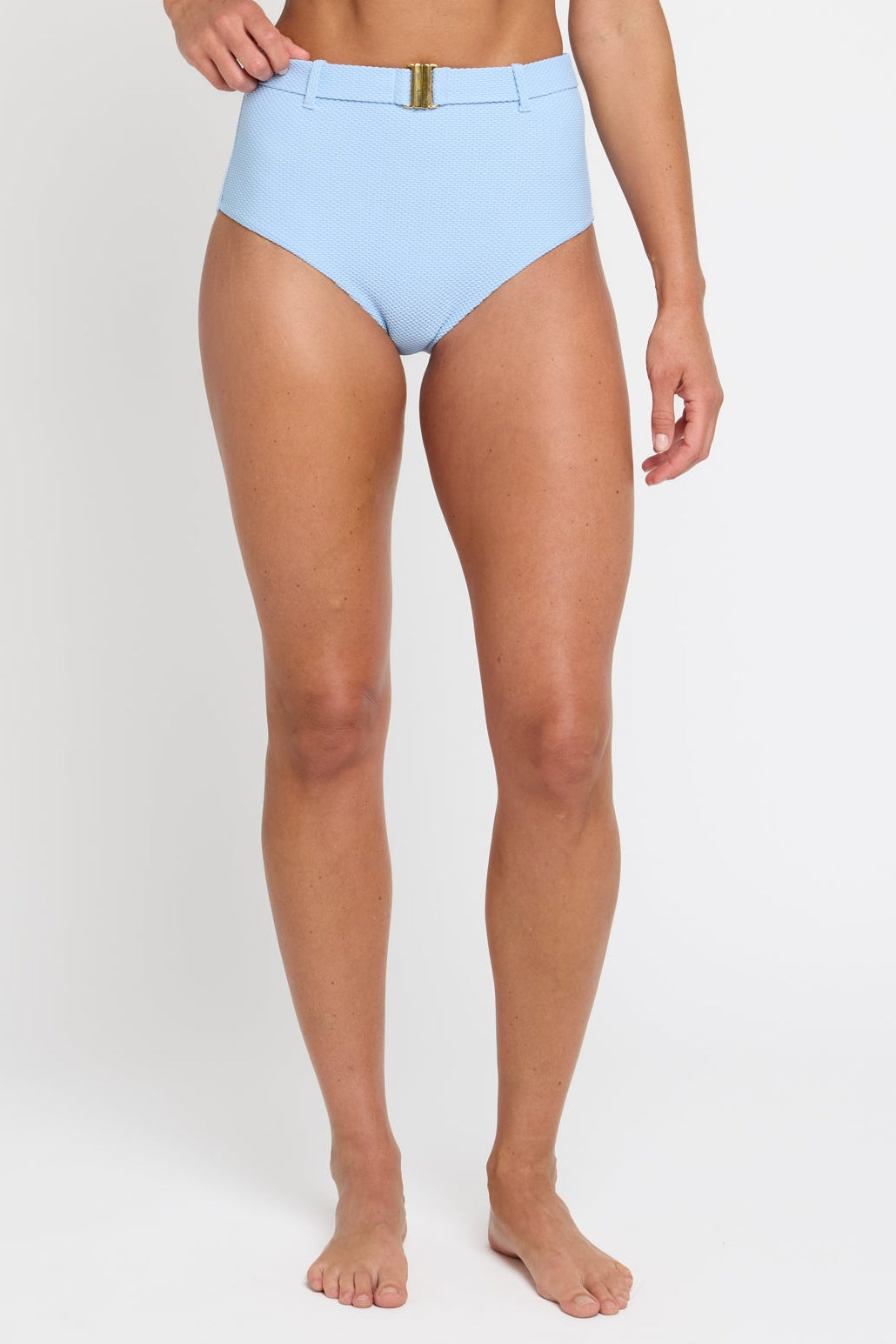 Lucia Belted Two-piece Hipster Bottom in Powder Blue
