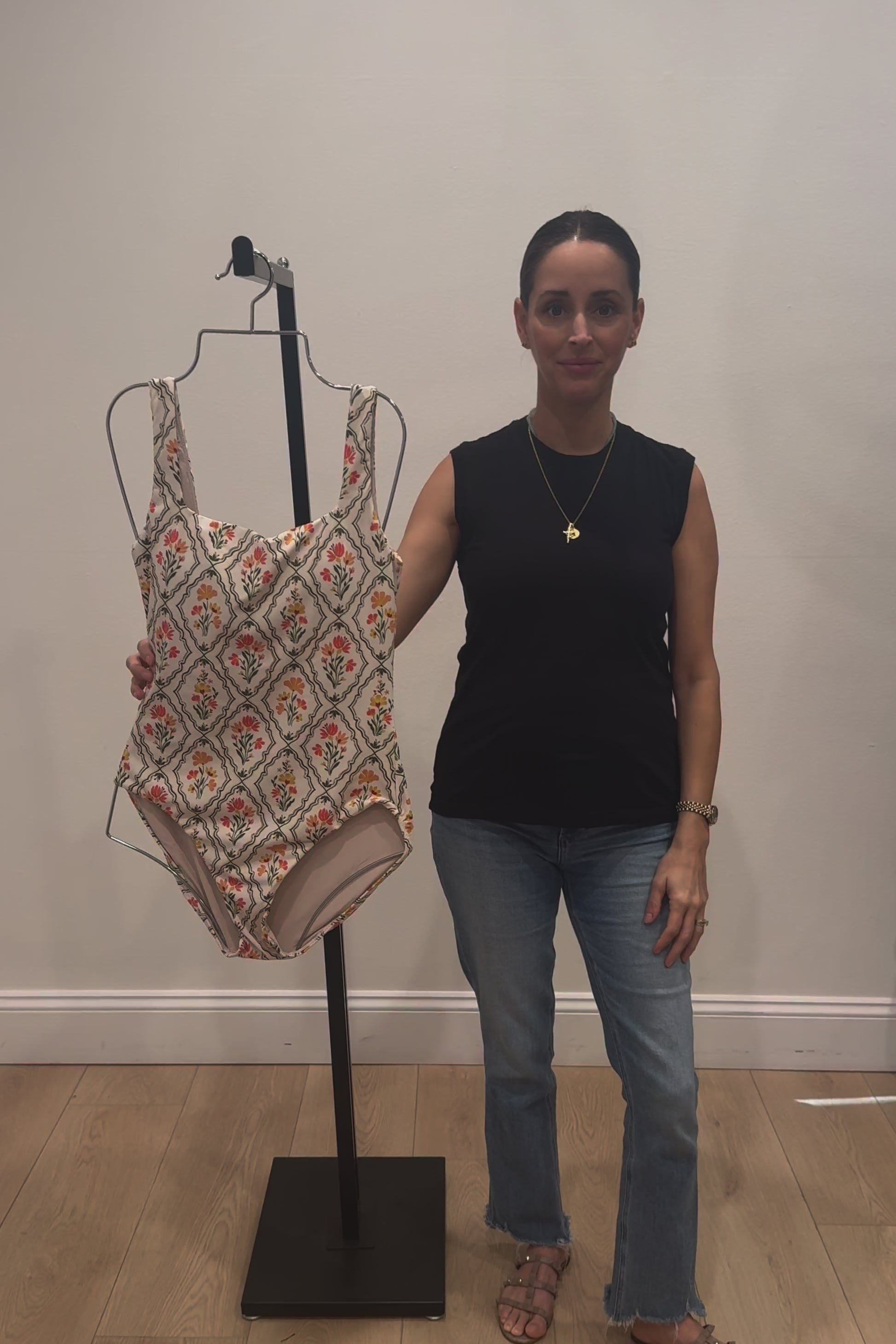 Back in Janece Seamless Square Neck One-piece Swimsuit by Hermoza