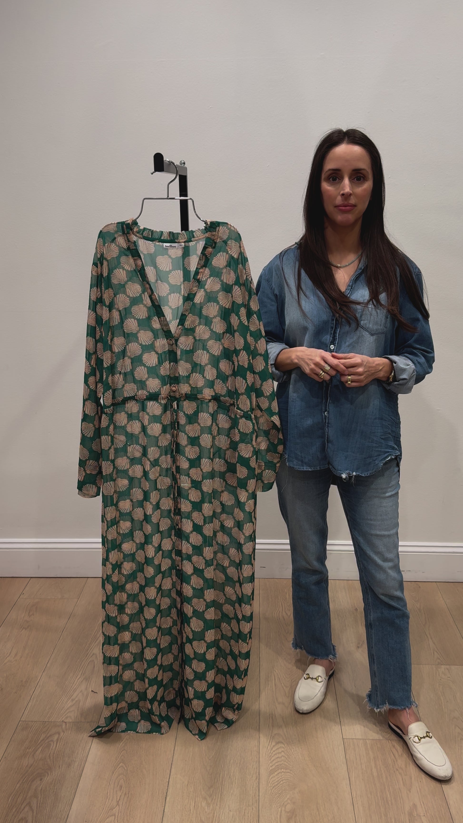 Favorite Shelby Cinched Tie Kimono Cover-up in Green by Hermoza