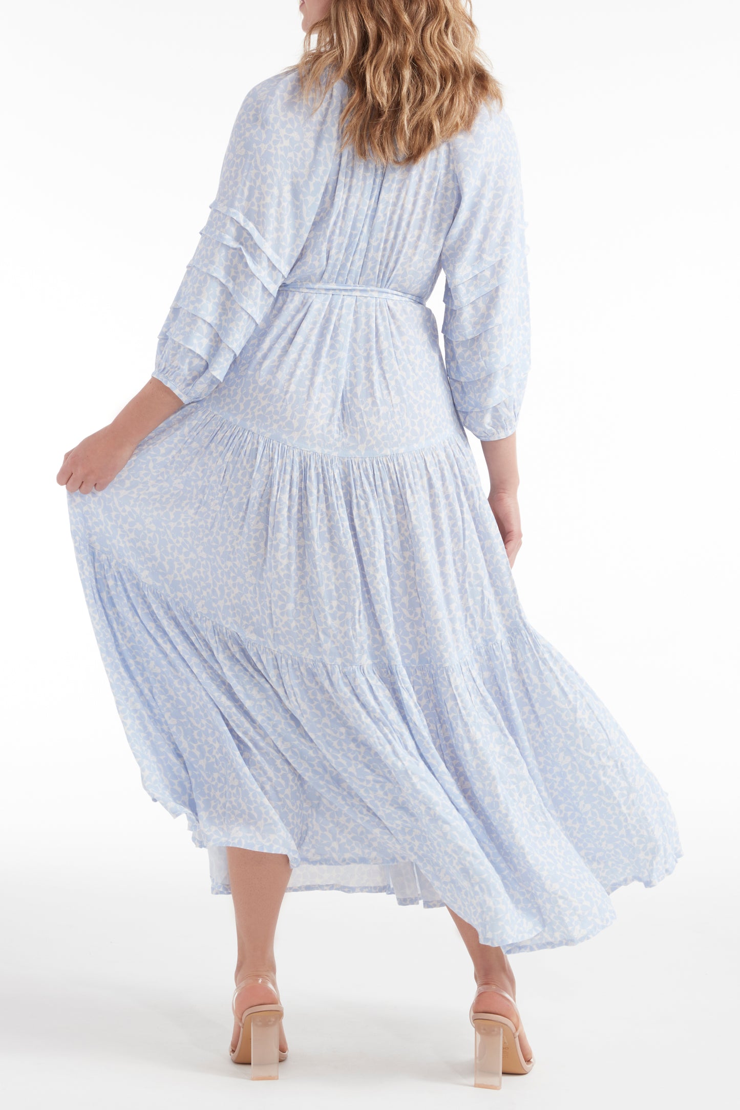 Best Seller Zoey Jo Belted Tiered Maxi Dress by Hermoza