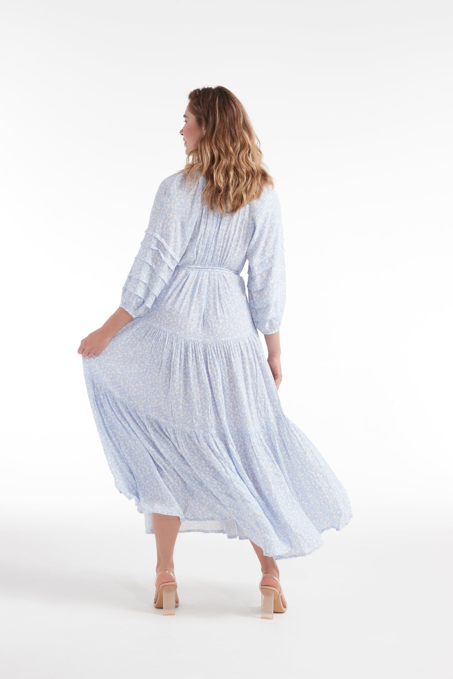 Best Seller Zoey Jo Belted Tiered Maxi Dress by Hermoza