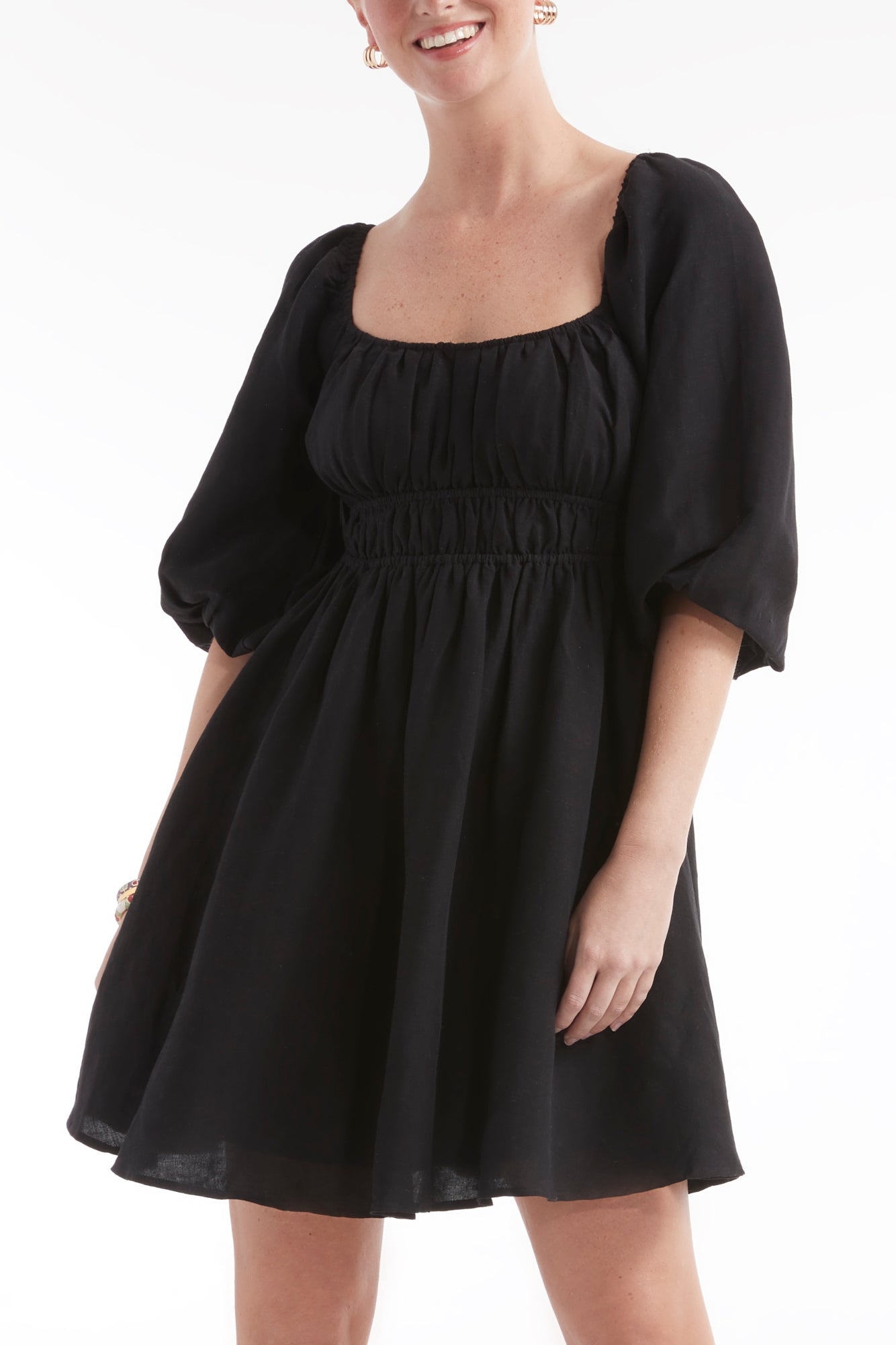 Best Seller Lala Cinched Long Sleeve Mini Dress by Hermoza