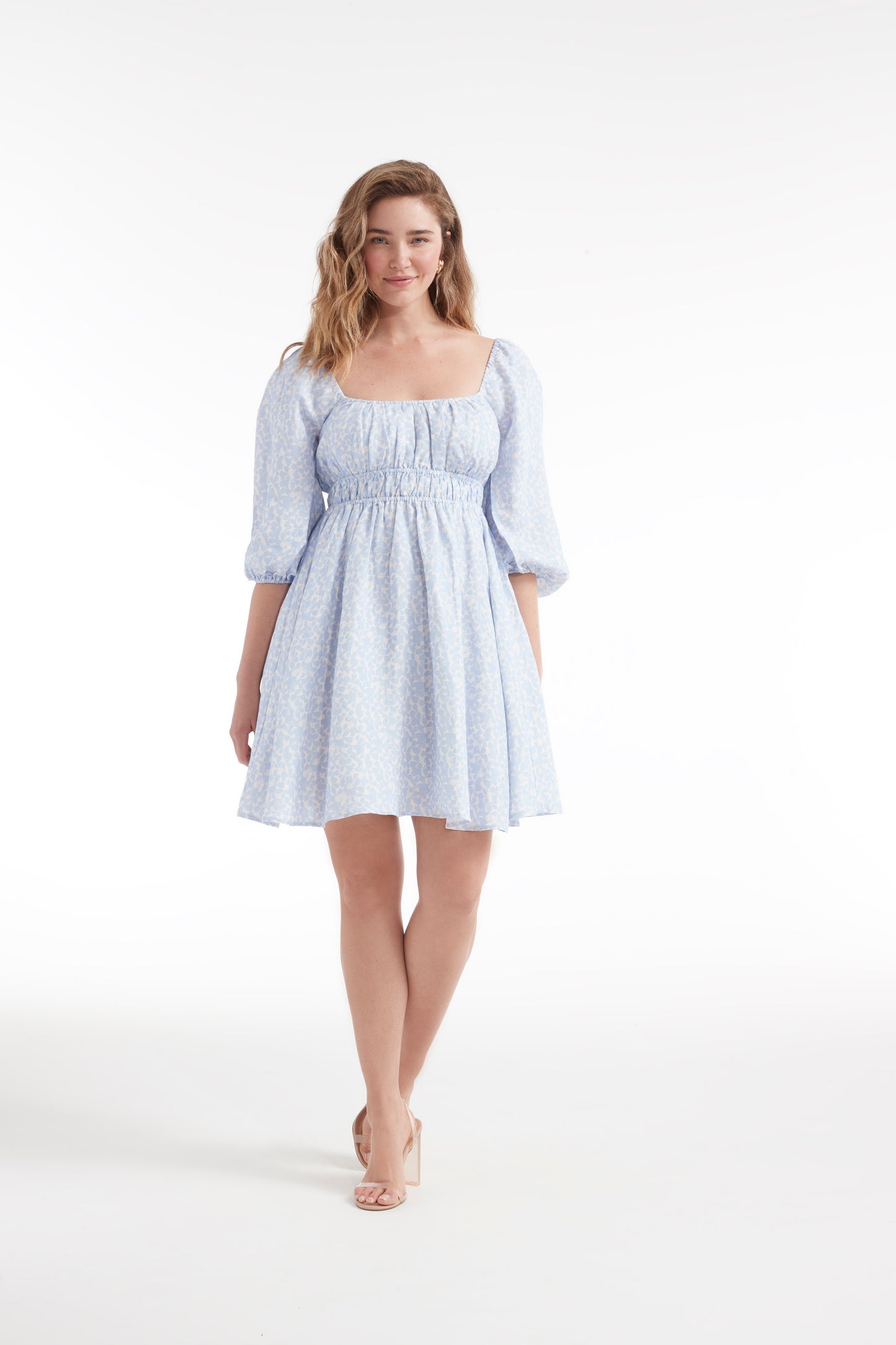Best Seller Lala Cinched Long Sleeve Mini Dress by Hermoza