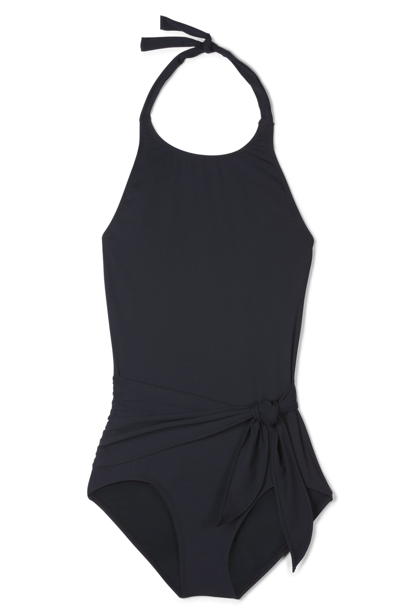 Best Seller Genevieve High Halter Neck Sash Tie One-Piece Swimsuit by Hermoza