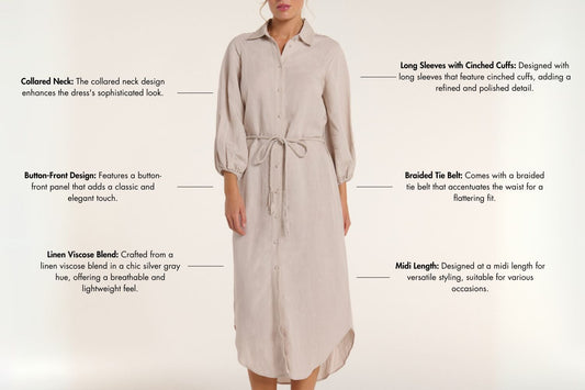 Meet the Cecilia Shirt Dress in Silver Gray: Effortless Elegance