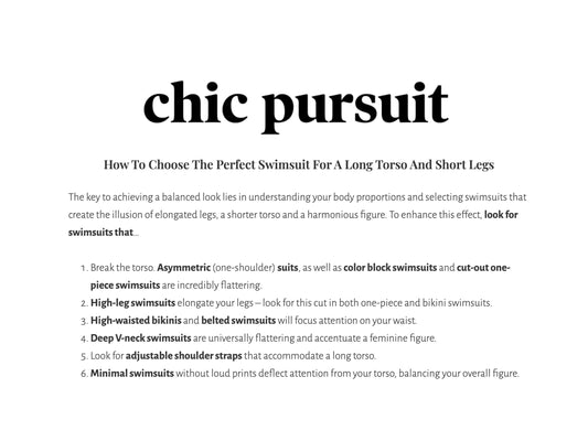 Chic Pursuit's - 30 Gorgeous Swimsuits To Balance A Long Torso And Short Legs