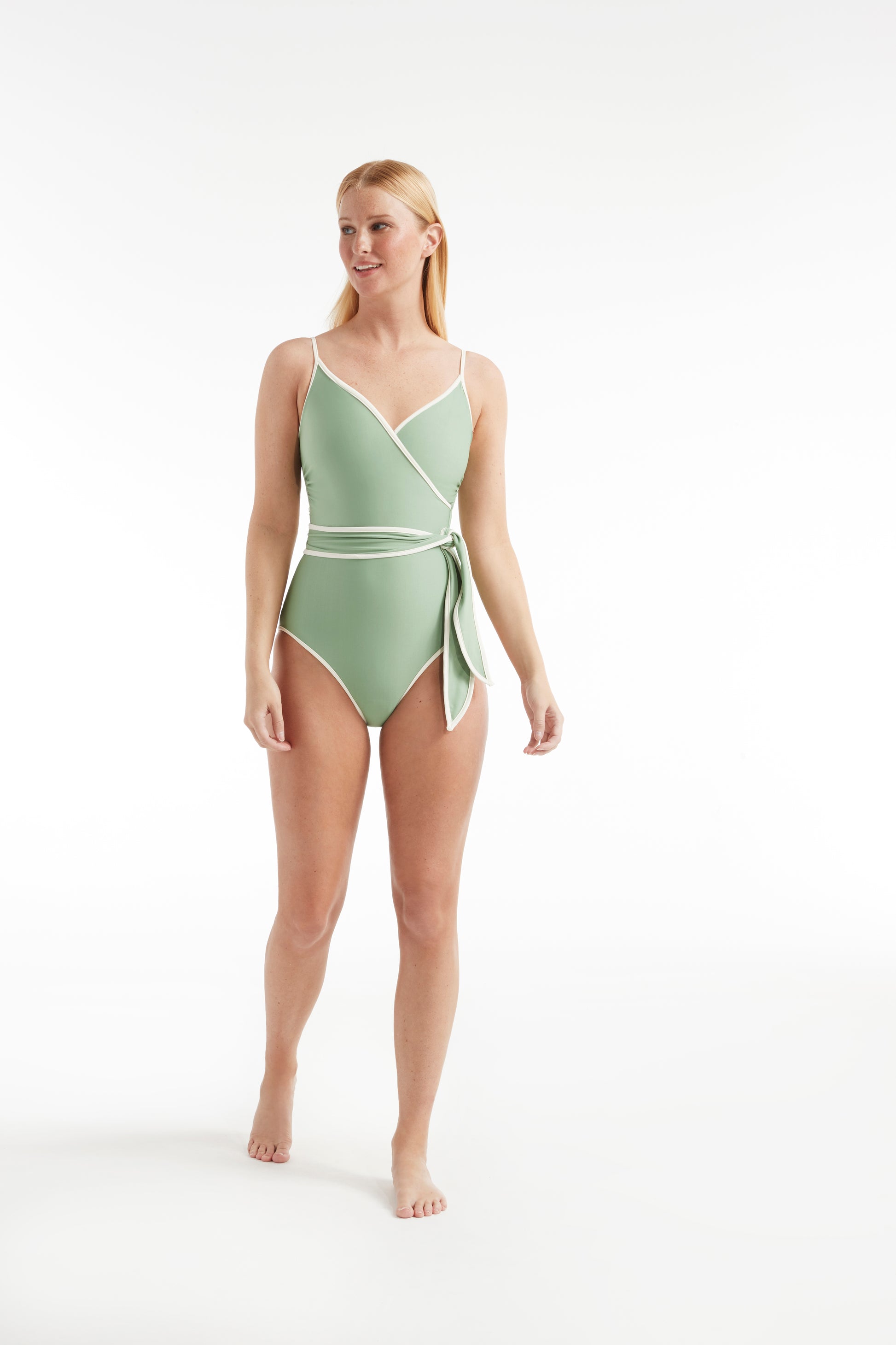 Sun protective swimsuit for women and for teenagers Amelia in Ash