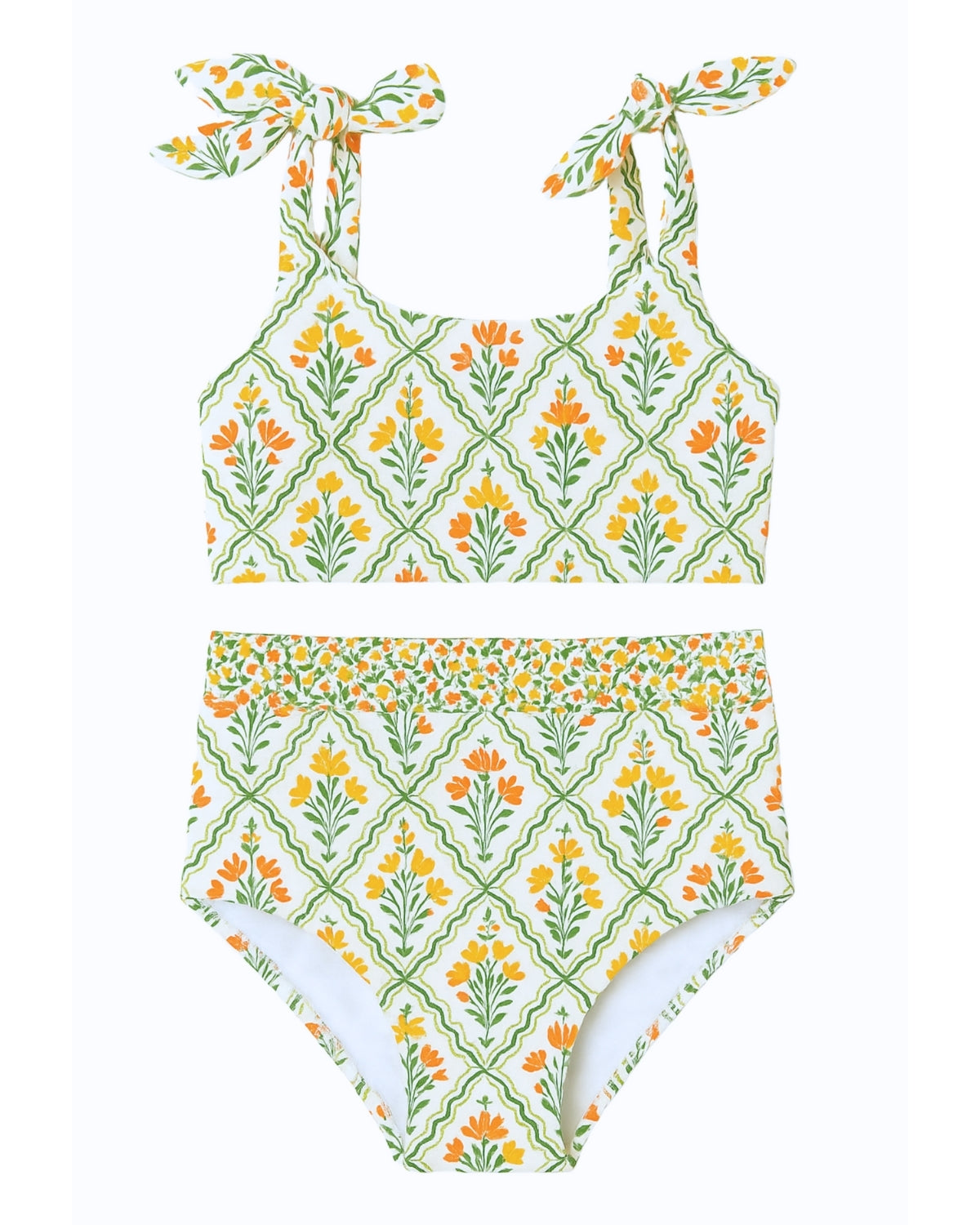 Little Lauren Two Piece Swimsuit in Floral Tile