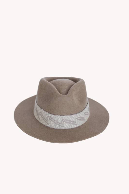 Beige Fedora Hat by Andeana Hats