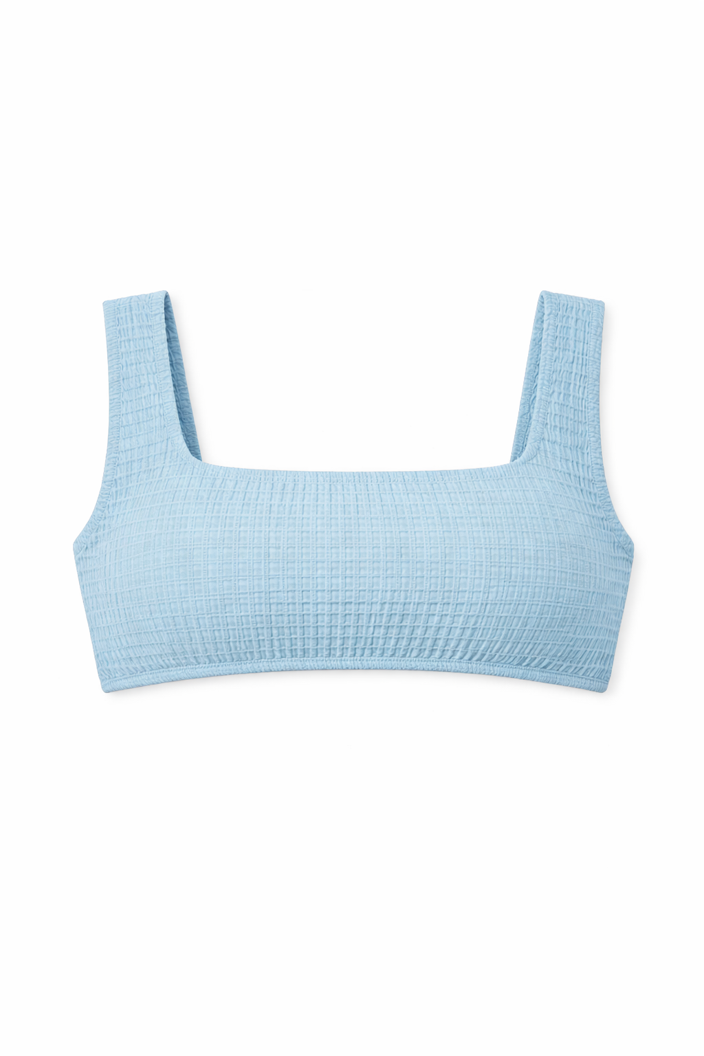 Carrie Square Neck Two-Piece Bikini Top in Blue Novelty - FINAL SALE