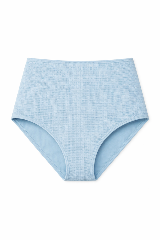 Mackenzie Sculpted High Waisted Two-Piece Swimsuit Bottom in Blue - FINAL SALE