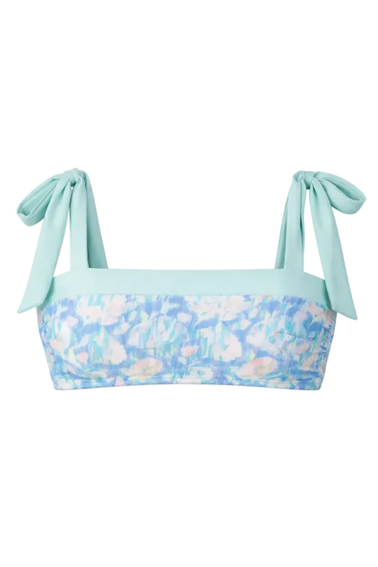 Becca Tie Strap Two-Piece Bikini Top in Coral Cove Bouquet - FINAL SALE