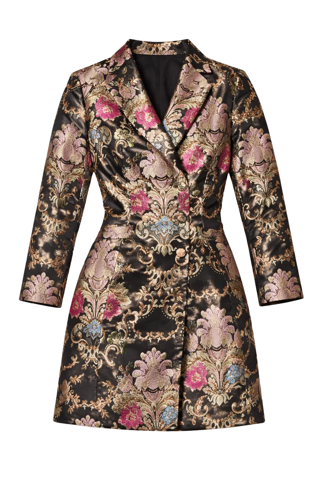 Luciana Tuxedo Jacket Mini Dress in Black Jacquard - FINAL SALE