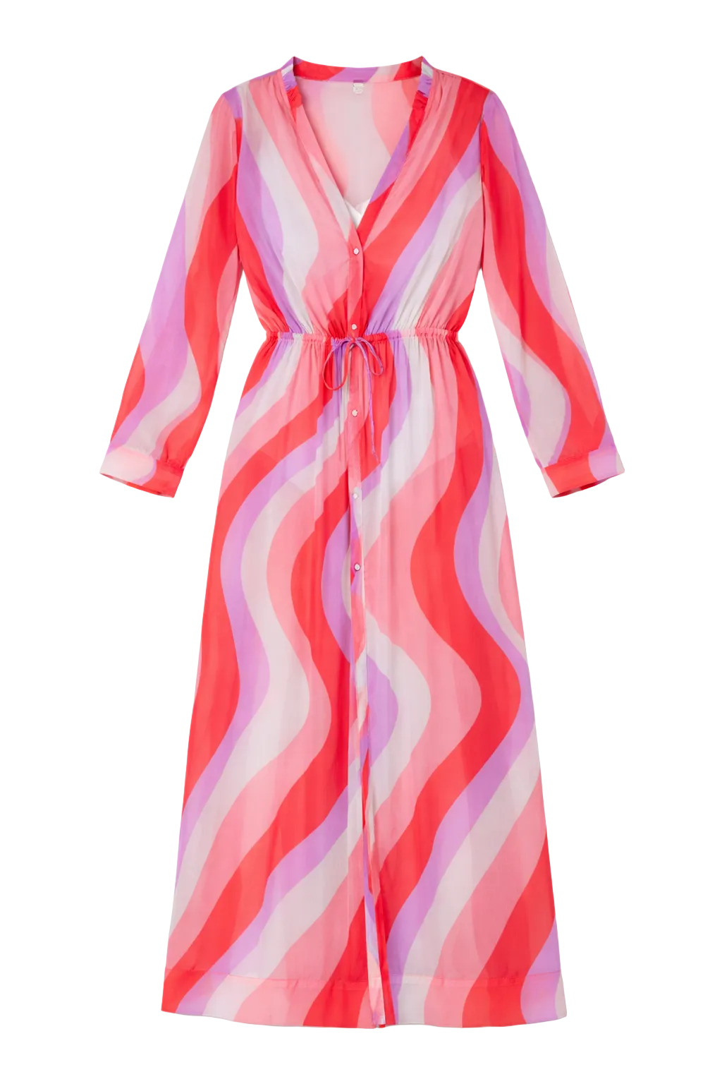 Shelby Cinched Tie Kimono Cover-up in Pucci Stripe