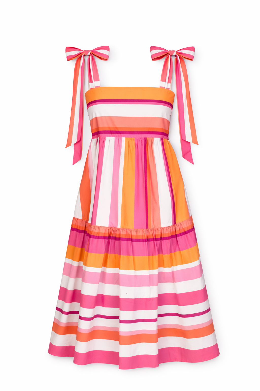 Bridget Tie Maxi Dress in Pink & Orange - FINAL SALE