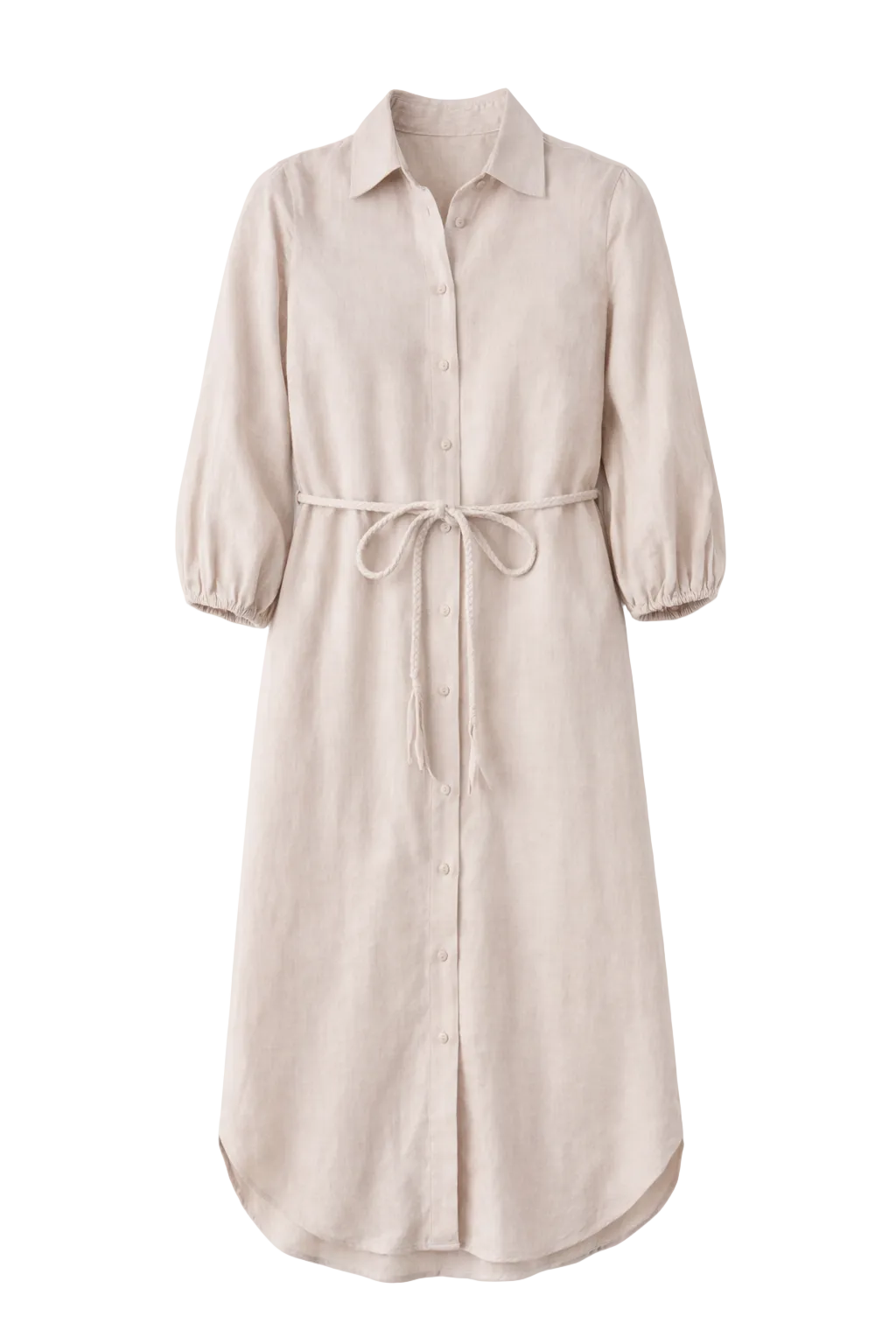 Cecilia Collared Button Front Panel Midi Dress in Silver Gray - FINAL SALE